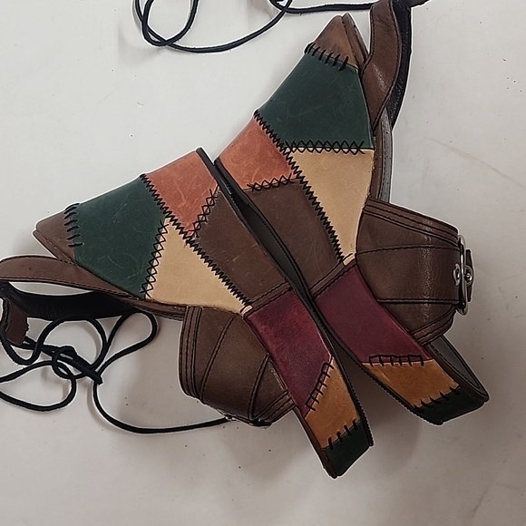 Coach Womens Kayle Patchwork Platform Sandals - Brown, Green, Burgundy Sz 7M - Picture 11 of 11